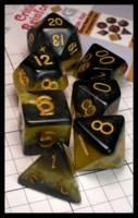 Dice : Dice - Dice Sets - MDG Critical Reinforcers Combo Attack Black Yellow Gold Numerals 136 - JA Collection Mar 2024
